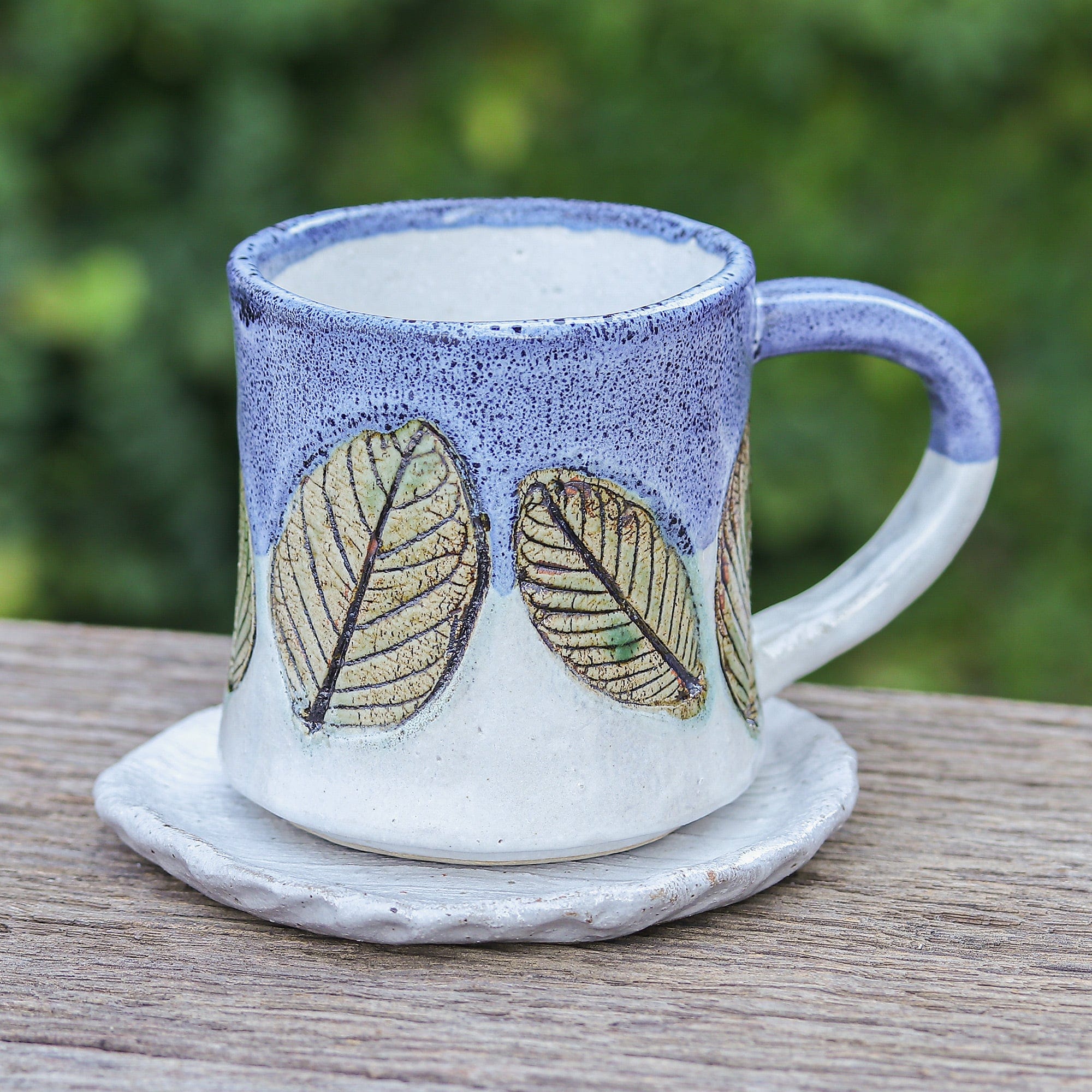 Leaf Motif Tea Cup & Saucer