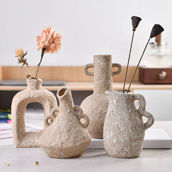 Raw Stoneware Vase Trio